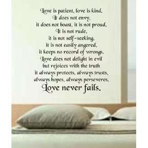  Is Patient Love Is Kind Wall Decal Sticker Vinyl Beautiful Quote Words