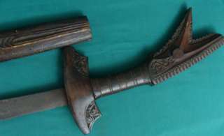 Large 19th C Indonesian Philippine Moro Kampilan Sword  