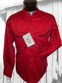6780 R Rockmount Rockabilly Cowboy Western Snap Shirt 2XL Red Solid 