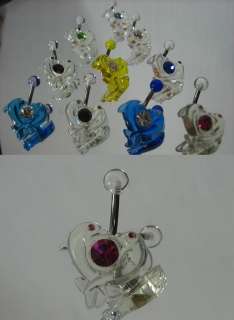 Closeout Lot of 4 Acrylic Belly Design Rings BX096  