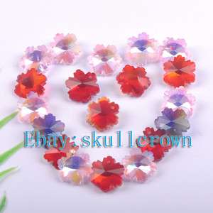FREE SHIP 60pcs Flower Crystal Glass Charms LC6938  
