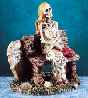 SKELETON LADY WAITING FOR A PERFECT MAN STATUE/FIGURINE  