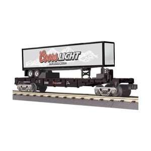   30 76275 MTH RailKing O Flat Car w/Trailer Coors Light Toys & Games