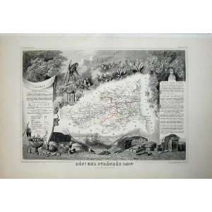 1845 Atlas National France Maps Des Pyrenees Mountains  