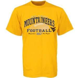  West Virginia Mountaineers Gold Ivy Over Football T shirt 