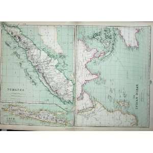  1872 Blackie Geography Maps Indian Ocean Sumatra Java 