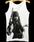 Captain Jack Sparrow Pirates of the Caribbean Johnny Depp Rock Tank T 