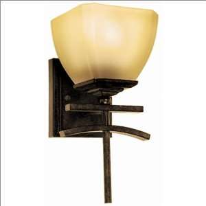   Home Decor Sentinel Venetian Bronze Wall Sconce with Amber Scavo Glass