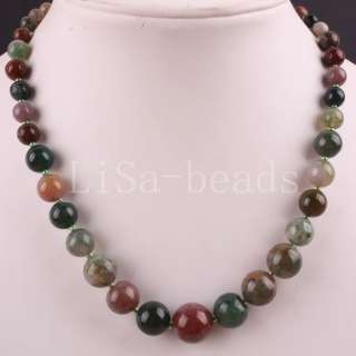 Indian Agate Loose Beads Gemstone Necklace 17 LE221  