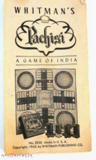 Parcheesi, A Royal Game of India 1945 by Whitman  