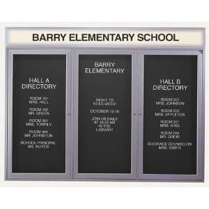   Frame with Illuminated Headliner Enclosed Black Changeable Letterboard
