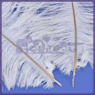 10 SOFT PURE SNOW WHITE ostrich feathers 6.7   9 inch wedding party 