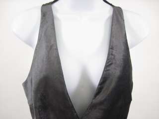 COSTUME NATIONAL Gray Velvet Button Sleeveless Vest 38  