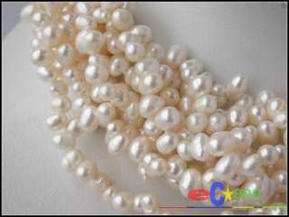 10ROW 7MM 18 WHITE RICE FRESHWATER PEARL NECKLACE  