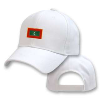 MALDIVES WHITE FLAG COUNTRY EMBROIDERY EMBROIDED CAP HAT  