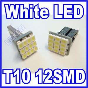 LED WHITE 2X 12SMD LICENSE PLATE TAG LIGHT BULBS h#w12  