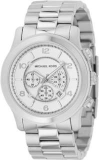 Michael Kors Mens Silver Steel Bracelet OverSized Chronograph Watch 