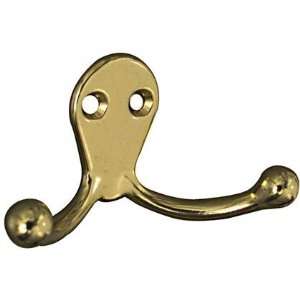    National Solid Brass Double Clothes Garment Hook