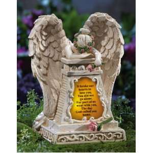  Solar Lighted Weeping Angel Memorial Garden Stone By 