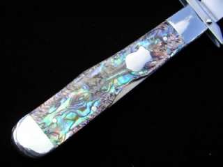   XX ABALONE PAUA PEARL MOP CHEETAH KNIFE USA RARE 8111 1/2 FIERY  