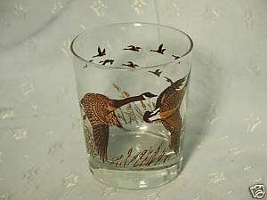 RETRO ON THE ROCKS BAR GLASS LIBBEY GEESE WOW  