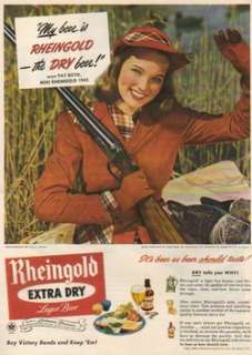 1945 Miss Rheingold Beer Girl Pat Boyd Duck Hunting photo ad  