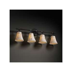   Brushed Nickel Alabaster Rocks 4 Light Bathroom Fixture from the Alaba