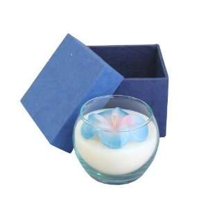 Scented Candle (Set of 2)   Frangipani Blue in Glass Casing; Handmade 
