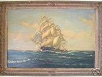 Wheatley Oil Painting Sailing Ship Signed 36 x 24  