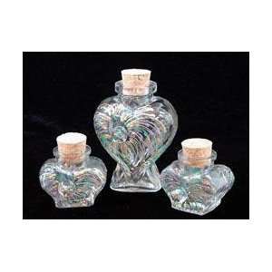   Design Hand Painted 3 Piece Matching Heart Bottle Set with cork tops