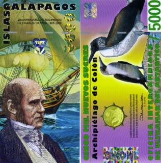 Galapagos Islands 5000 (5,000) Sucres 2010, POLYMER UNC  