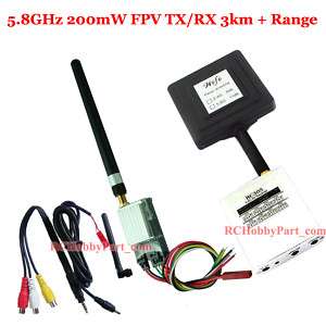 New RC FPV 5.8Ghz Video A/V TX & RX 200mW 3.0Km Rrange  