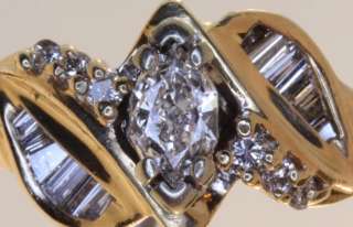   diamond engagement ring estate vintage antique .92ct 4.9g 9  