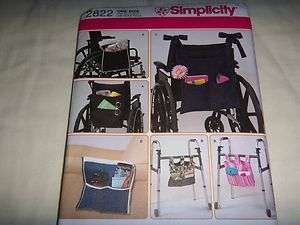 SIMPLICITY PATTERN ACCESSORIES FOR WHEELCHAIR WALKER LOUNGE CHAIR 