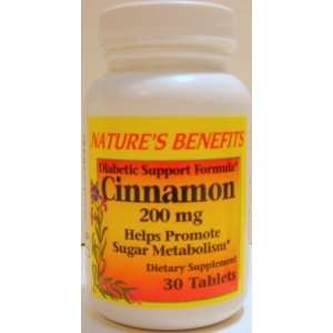  Natures Benefit Cinnamon 200 MG 30 ct Bottle (Case of 6 