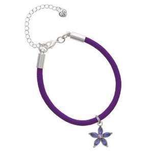Flower with Purple Resin Petals and Purple Swarovski Crystal Charm on 