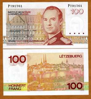 Luxembourg 100 Francs, (1986) P 58b P Prefix, UNC  