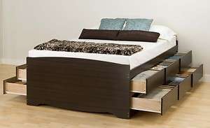 Tall Double / Full Platform Storage Bed   Espresso NEW  