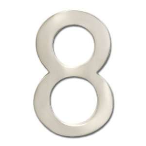   3585SN 8 Solid Cast Brass 5 Inch Floating House Number 8, Satin Nickel