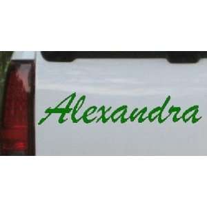 Alexandra Car Window Wall Laptop Decal Sticker    Dark Green 18in X 3 