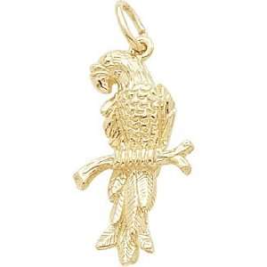  Rembrandt Charms Parrot Charm, Gold Plated Silver Jewelry