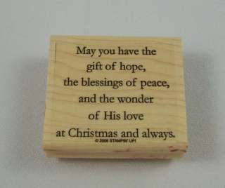   Up Wishing You choice of stamp Wood Mounted Christmas Peace Love Hope