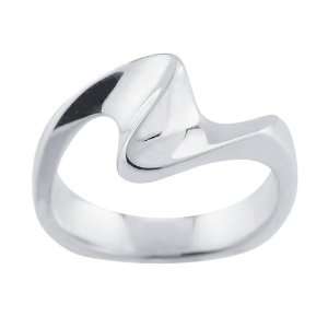  Argentium Silver Double Wave Ring   Size 7 Jewelry