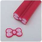 Polymer Clay Red Bowknot Cane Nail Art Slice Beads R53