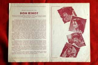 DON KIHOT RUSSIAN KOZINTSEV 1957 EXYU MOVIE PROGRAM  