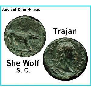  TRAJAN. SHE WOLF   S.C. Rome Mint. Ancient Roman Empire 