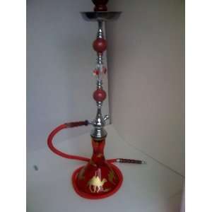   Large Red Camel Topaz Sphere Glass Hookah Shisha Pipe 