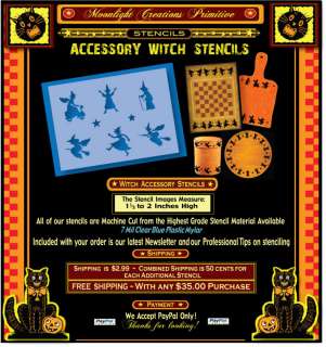 Witch Stencils ~ 6 Halloween Accessory Wicca Witches  