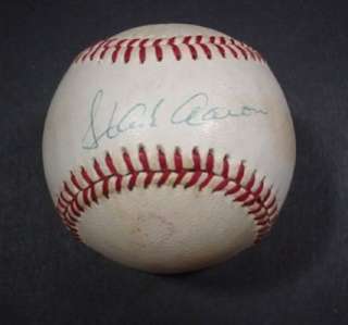 Hank Aaron & Al Downing  HR 715 Autographed OBNL Baseball JSA 