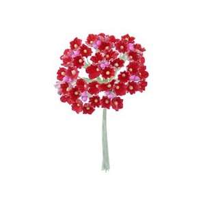 1 Bouquet of Paper Forget Me Nots in Red